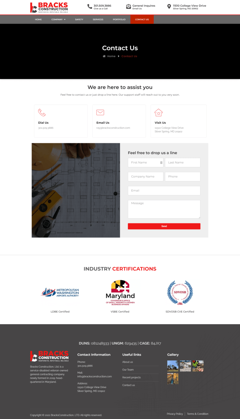 Contact Us – Bracks Construction